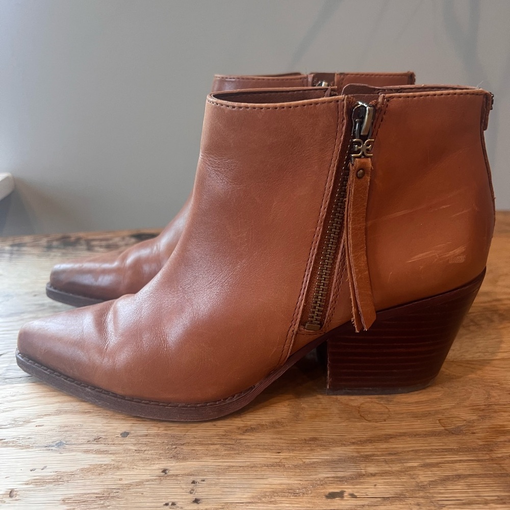 Sam Edelman Tan Ankle Booties - Picture 3 of 7